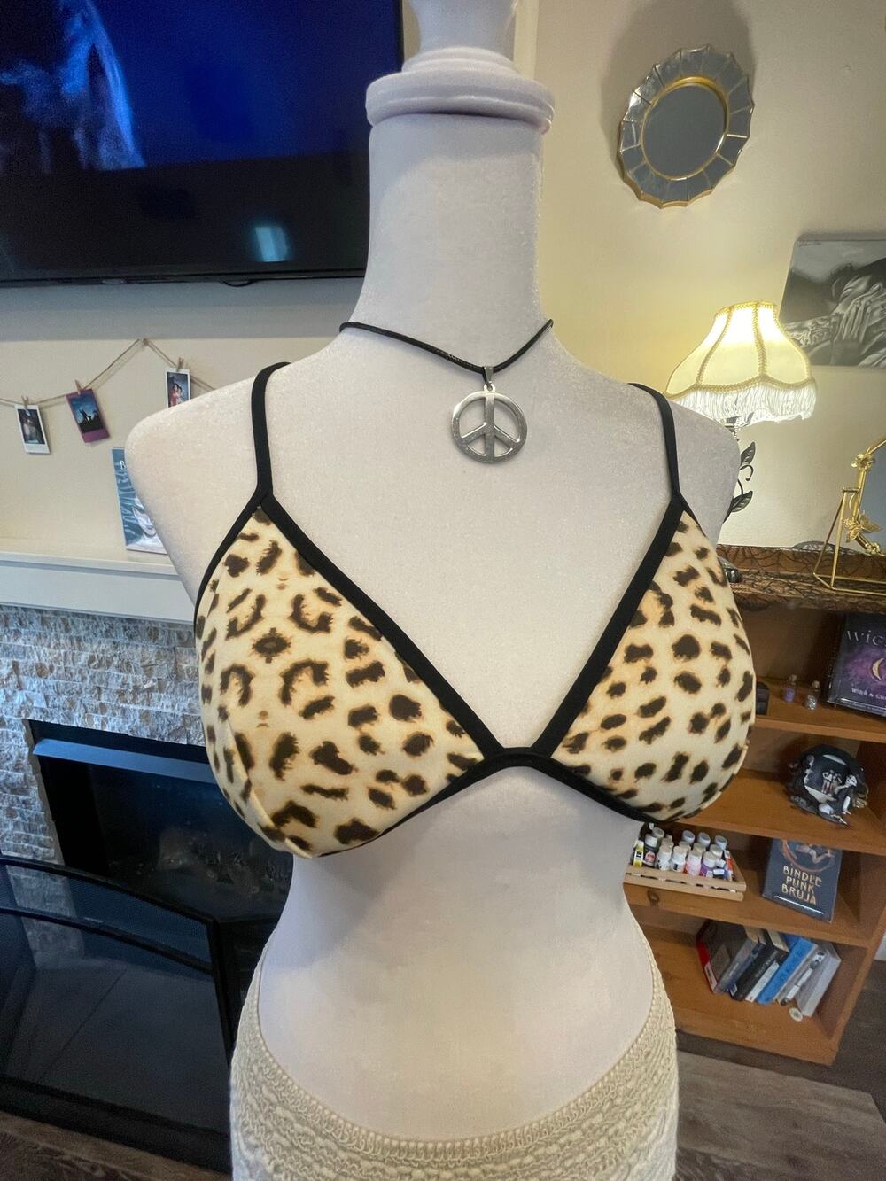 cheetah print victorias secret swim top